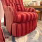 Vintage Raspberry Red Regency Style Striped Lounge Armchair by Lexington Furniture /item