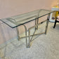 Vintage Chrome and Glass Console Table