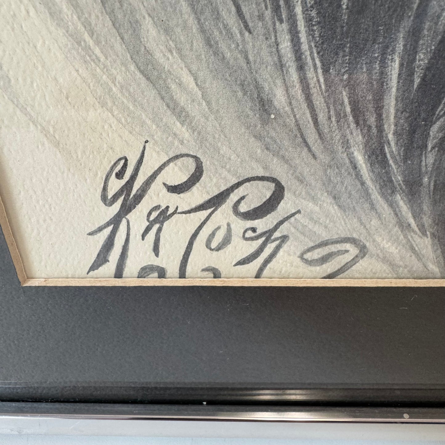 Vintage Framed Lion Artwork by Katon