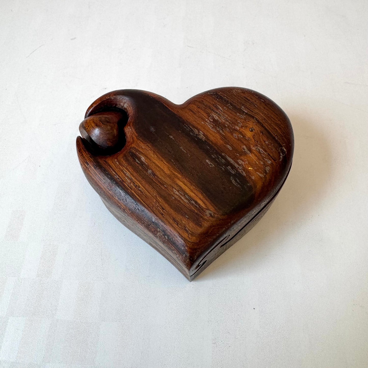 Vintage Wooden Heart Puzzle Box
