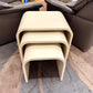 Set of 3 Vintage Cream Formica Waterfall Nesting Tables