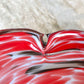 Vintage Red, Black and Metallic Bronze Murano Glass Bowl