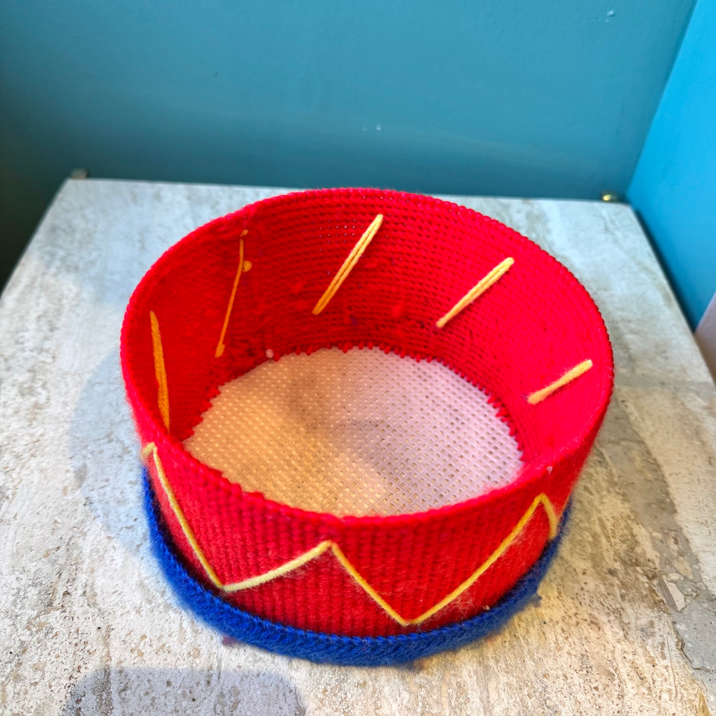 Vintage Crochet Drummer Bear Box