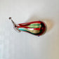 Vintage Murano Glass Style Red and Aqua Blue Whale Paperweight