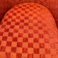 Vintage Dark Orange Checkered Tub Chair by Billy Baldwin for Luten-Clarey-Stern