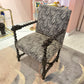 Antique Lions Head Barley Twist Suede Chair/item