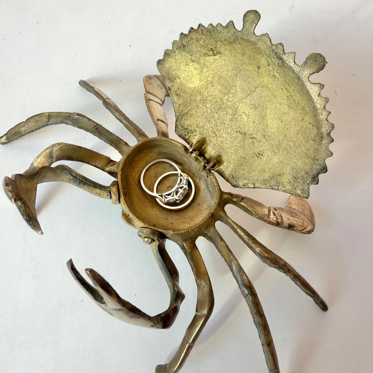 Vintage Brass Crab Ashtray