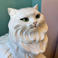 Vintage 1980’s Large White Ceramic Persian Cat Sculpture