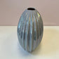 Vintage Pale Blue Opalescent Ribbed Vase