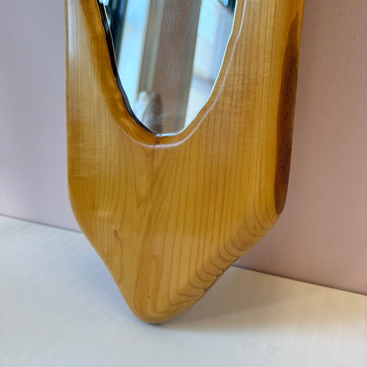Vintage Live Edge Carved Wood Mirror from Fabulous Furniture