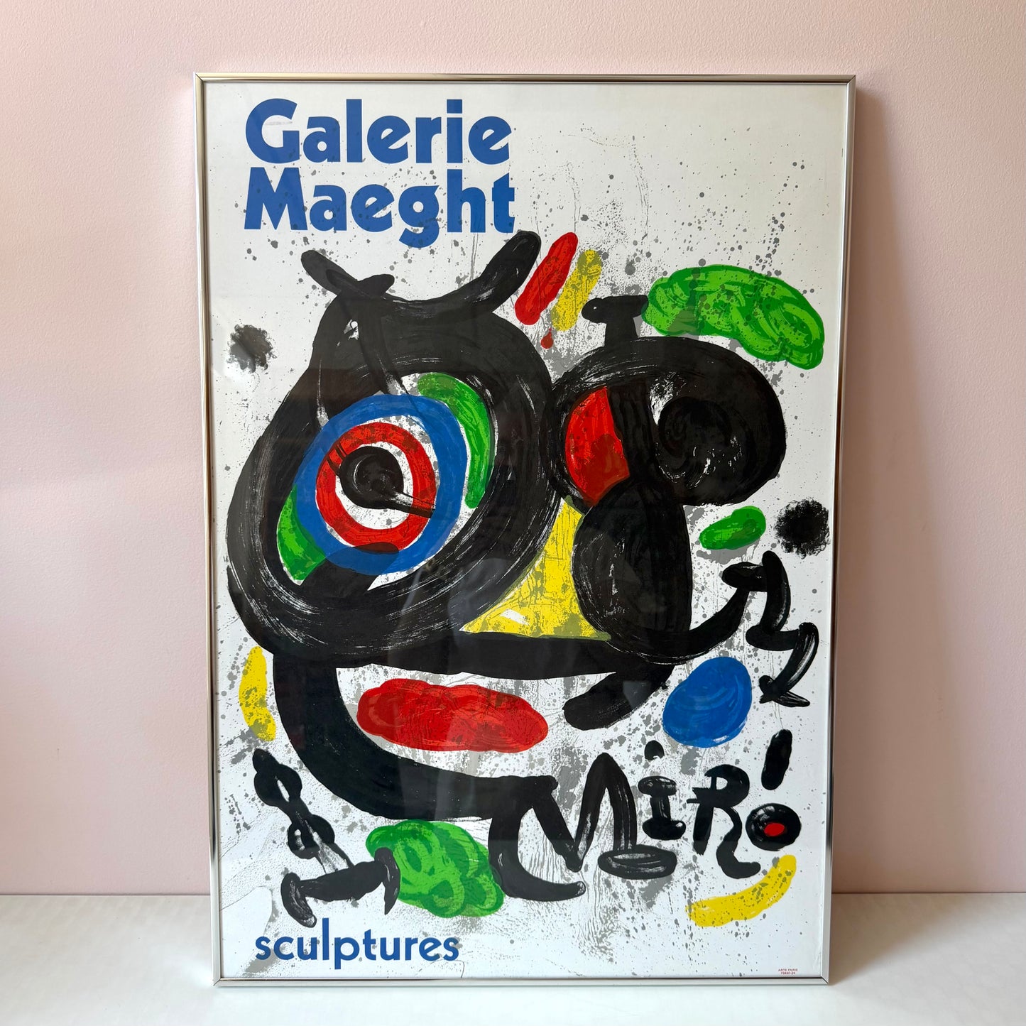 Vintage 1970 Joan Miro "Sculptures' Exhibition Framed Poster
