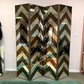 *ON HOLD. Vintage 4 Panel Chevron Mirrored Screen/Room Divider