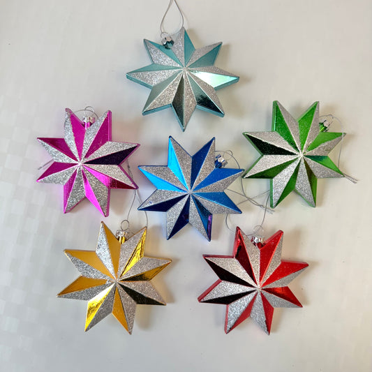 Silver Glittered Morning Star Ornament