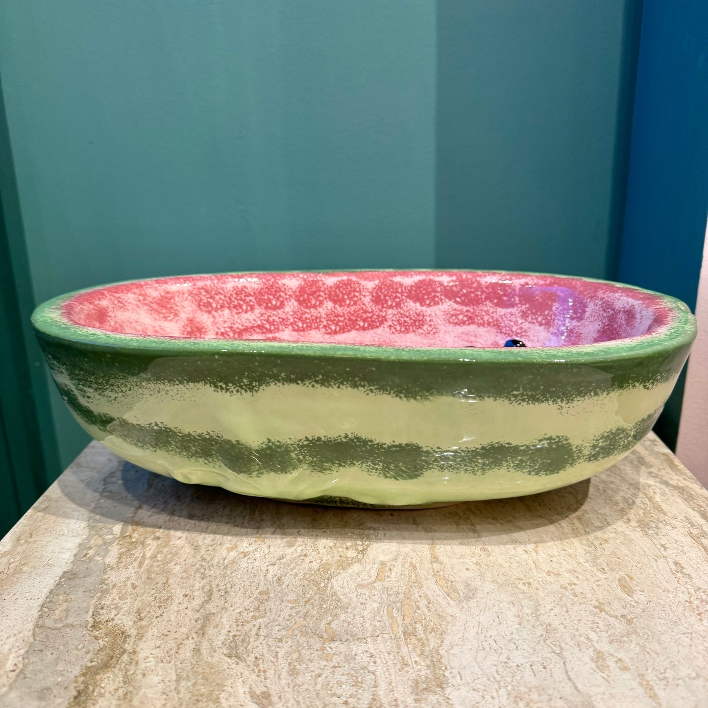 Large Vintage Ceramic Watermelon Bowl