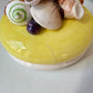 Vintage Set of 4 Seymour Mann Yellow Ceramic Shell Canisters (as is)