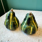 Vintage Ceramic Striped Gourd Figurines- Pair