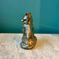 Vintage Seated Brass Cat Statue