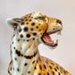 Vintage Large Italian Ceramic Cheetah Statue