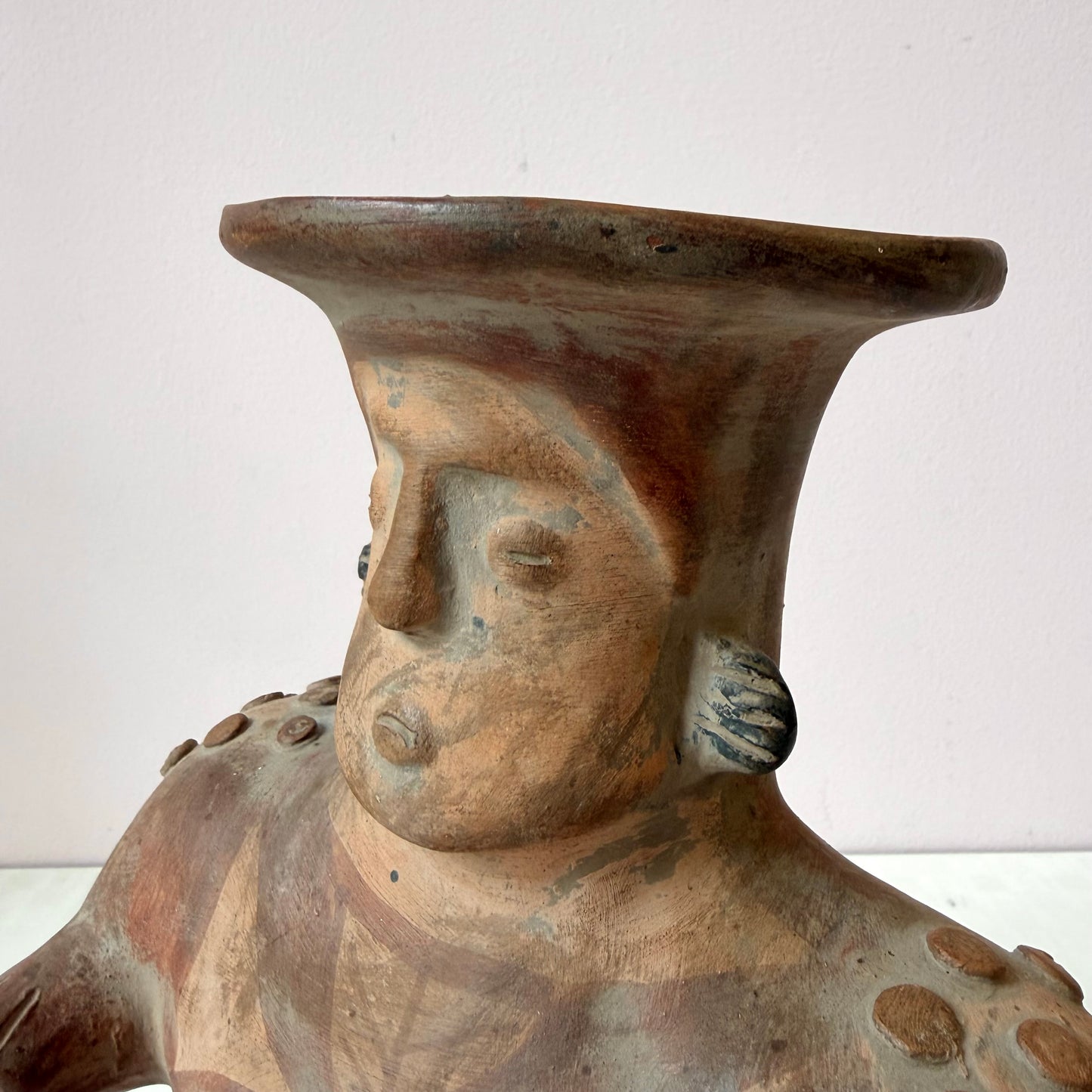 Vintage Handcrafted Mexican Terracotta Figurative Talisman Vessel/Vase