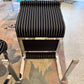Set of Four 1970's Pace Collection Mariani Lugano Cantilever Dining Chairs in Black/White Stripe