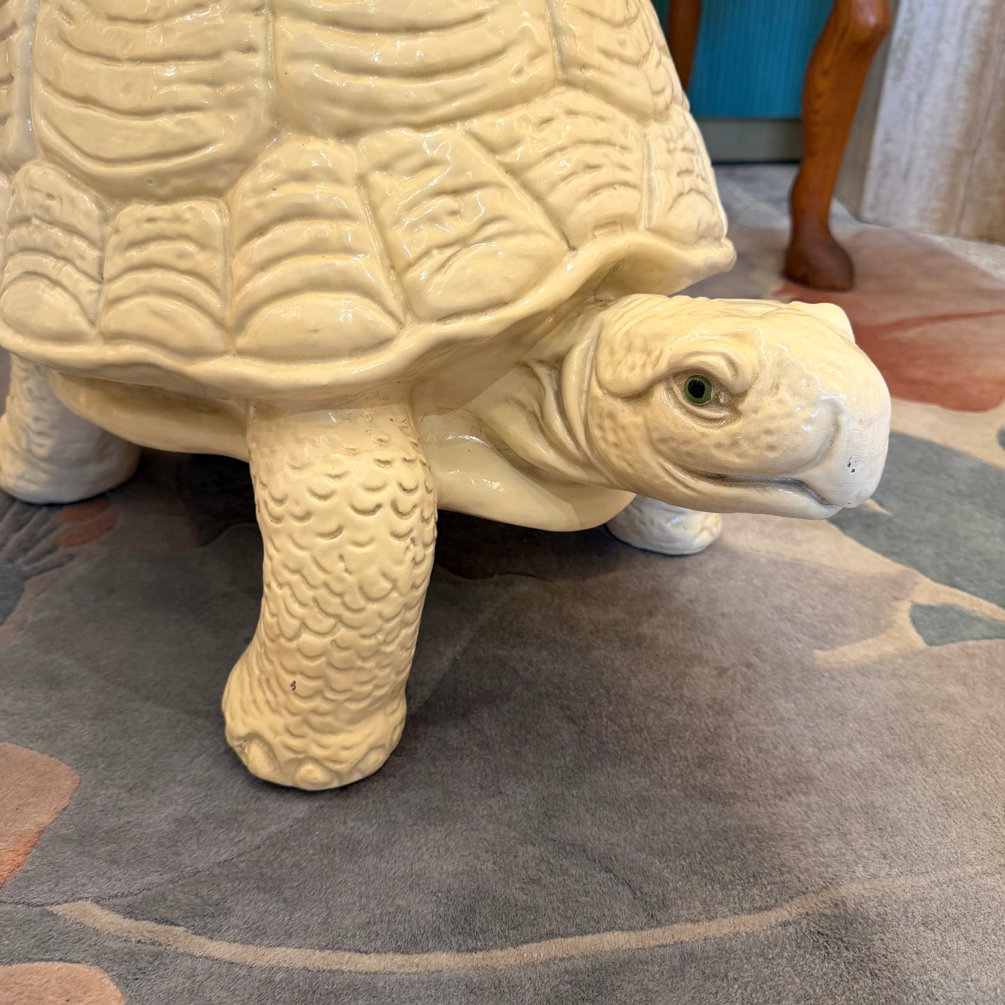 Vintage Extra Large Mid-Century Tortoise Stool