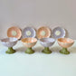 Vintage 8 Piece Set of Flower Cups and Saucers by Roscher & Co.