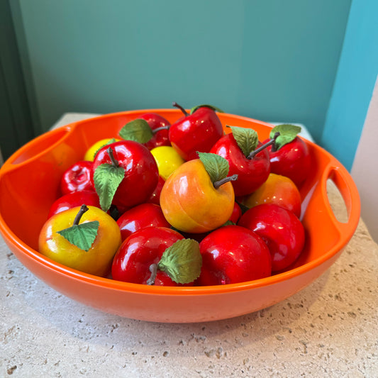 Vintage Red and Yellow Faux Decorative Apples- 21 piece set