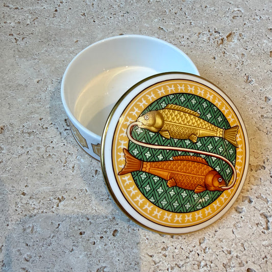 Vintage Spode Bone China Pisces Trinket Box