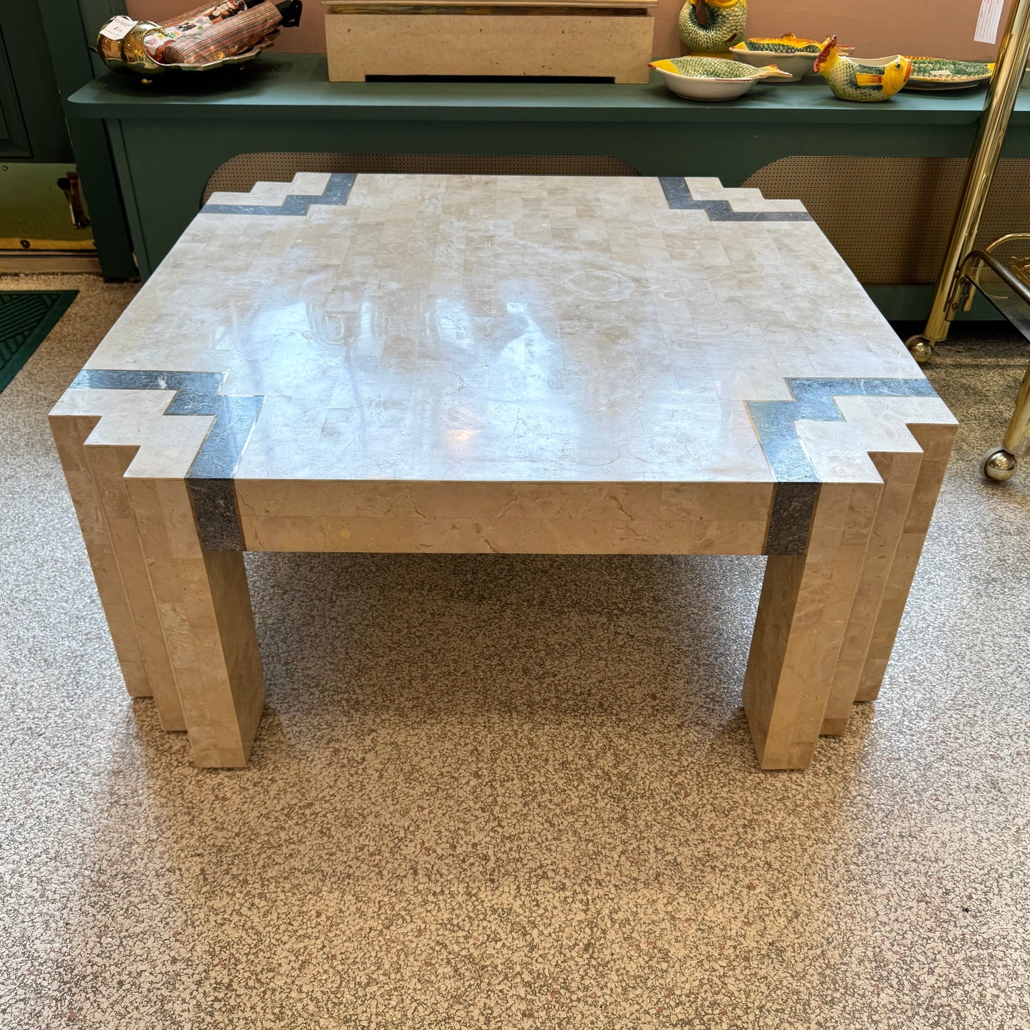 Vintage Maitland Smith Style Tessellated Coffee Table