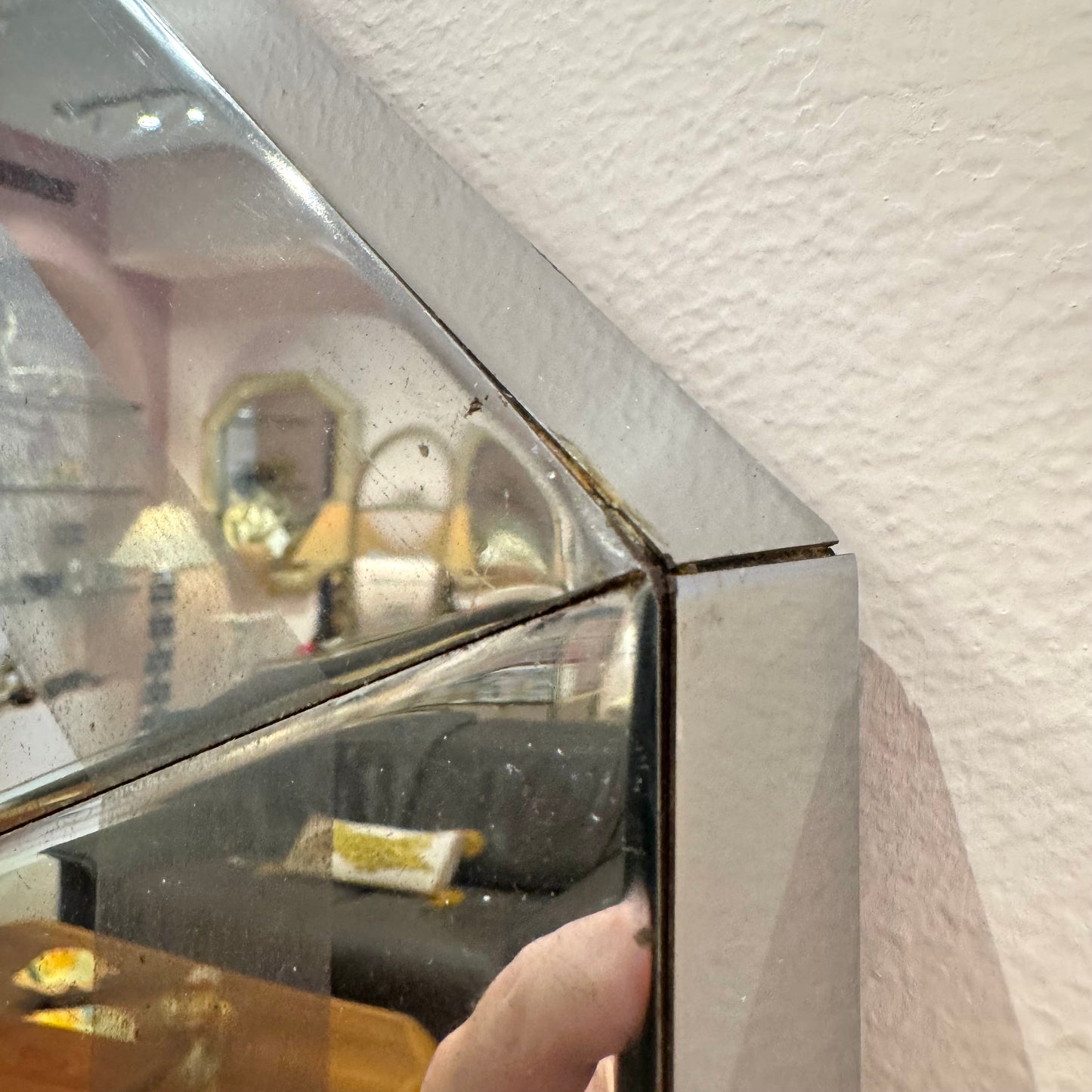 Vintage Octagonal Metal Mirror