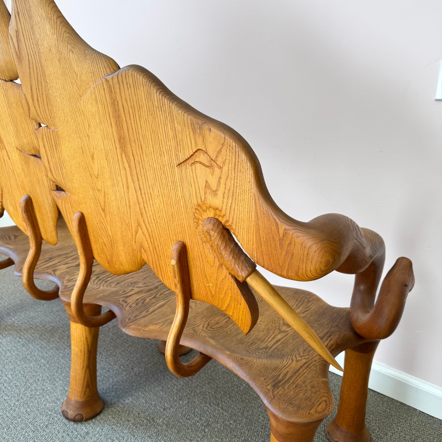 1981 Andrew Willner Elephant Bench/Signed and dated