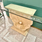 Vintage Rectangular Glass and Shell Base Console Table by Renoir Designs