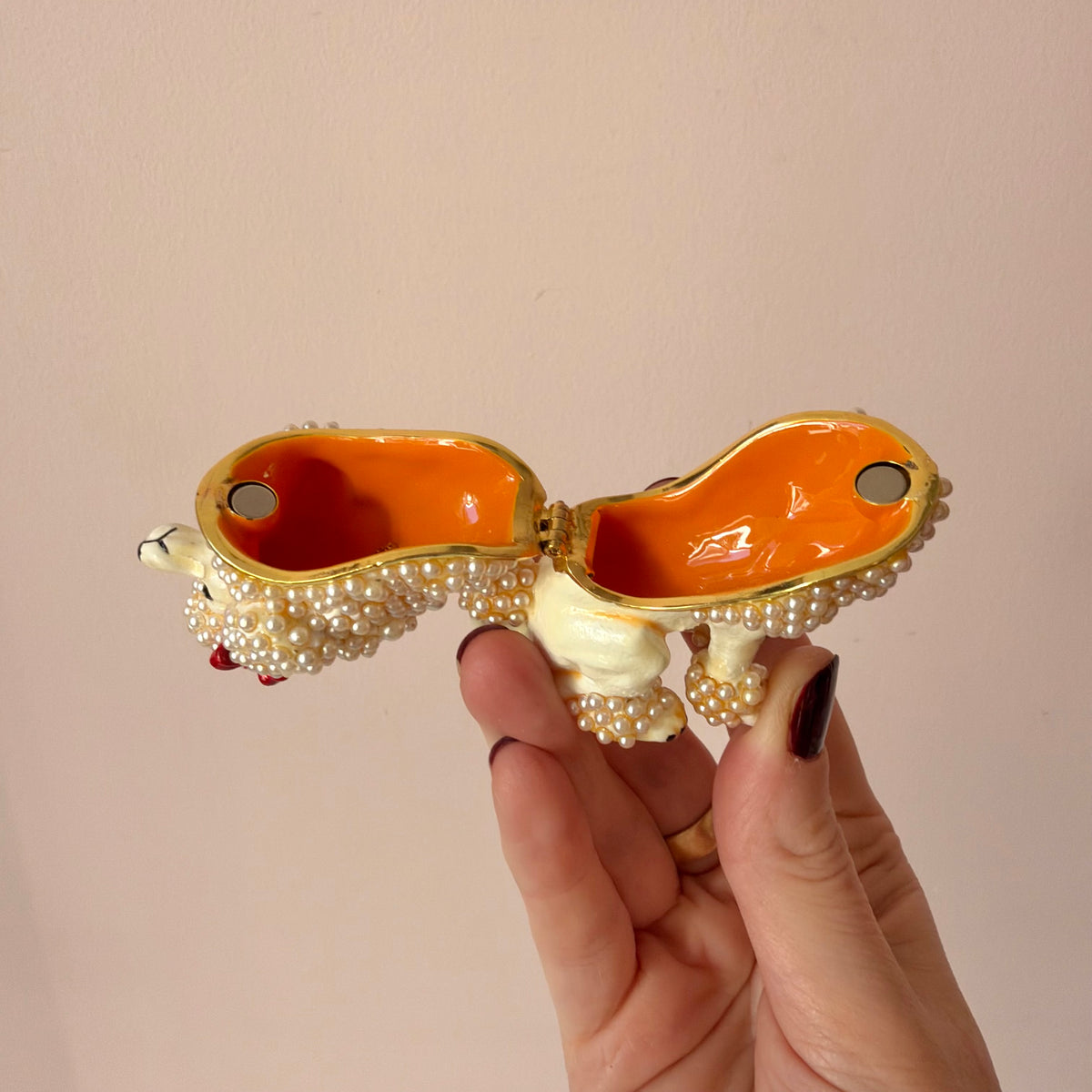 Jeweled Poodle Trinket Box