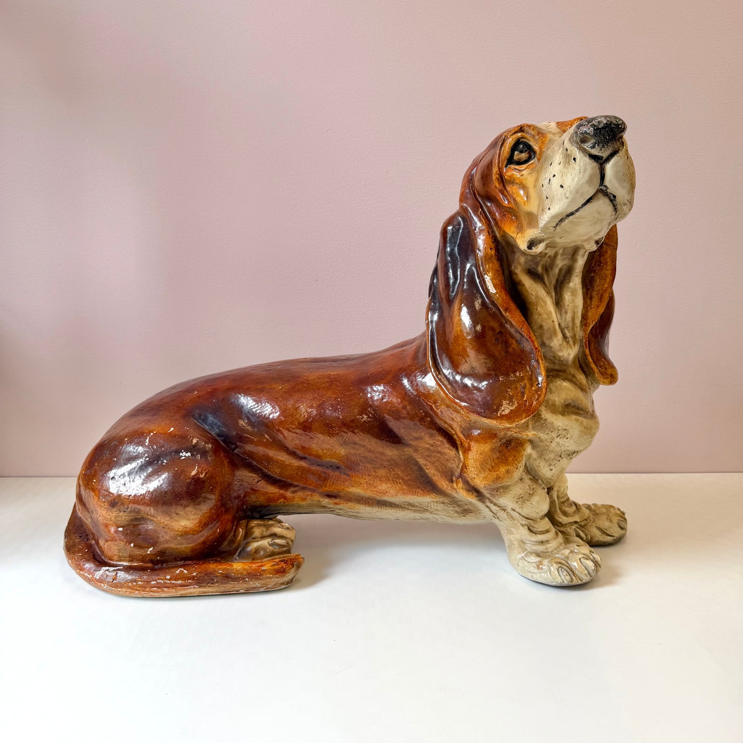 Vintage Mid-Century Extra Large Basset Hound Sculpture