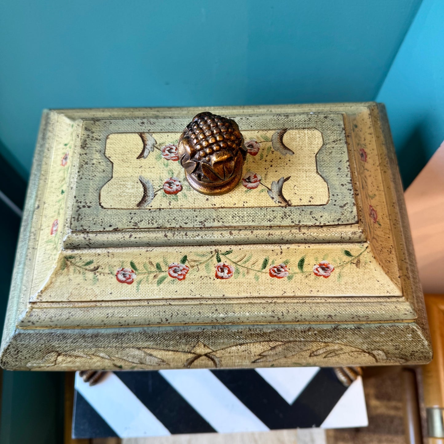 Vintage French Inspired Claw Footed Storage Box