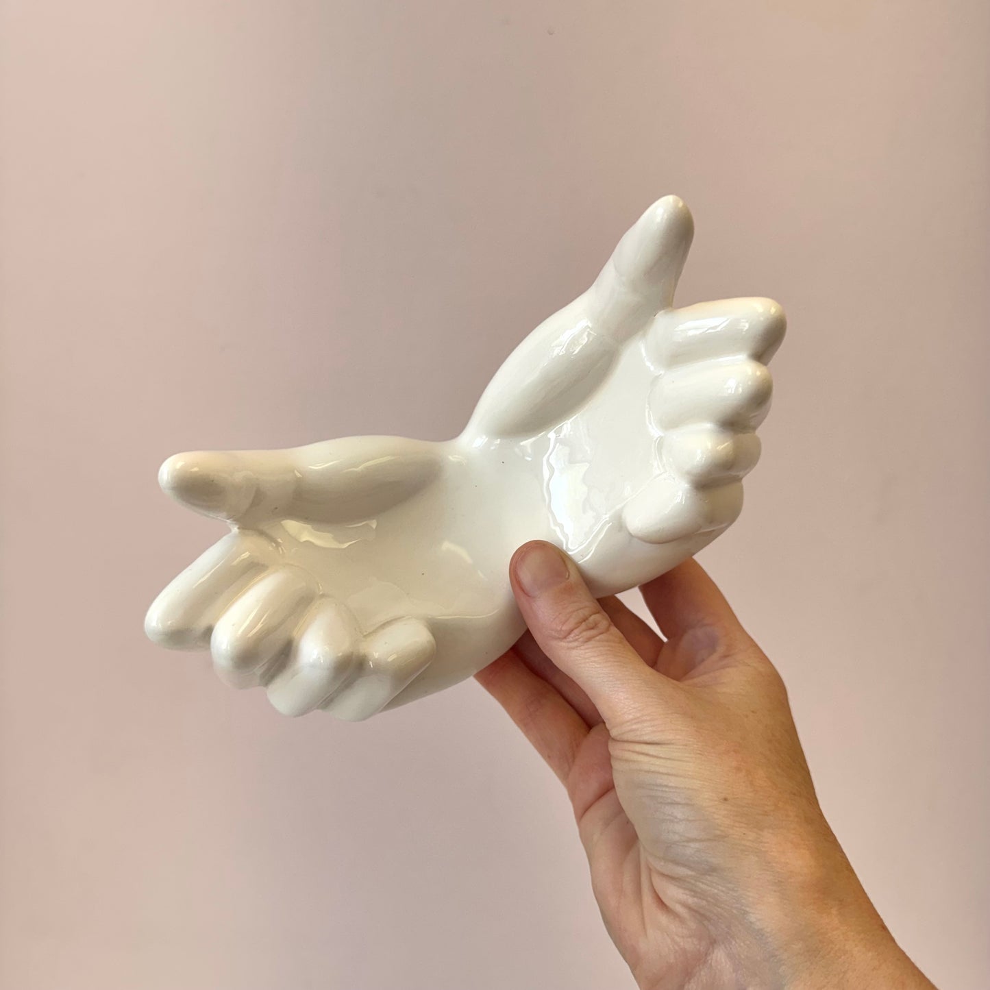 Vintage White Ceramic Hands Catchall