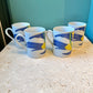 Vintage 1979 Fitz & Floyd "Parrot-in-Ring" Ceramic Coffee Mugs - Set of 4