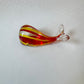 Vintage Murano Glass Style Red and Yellow Whale Paperweight