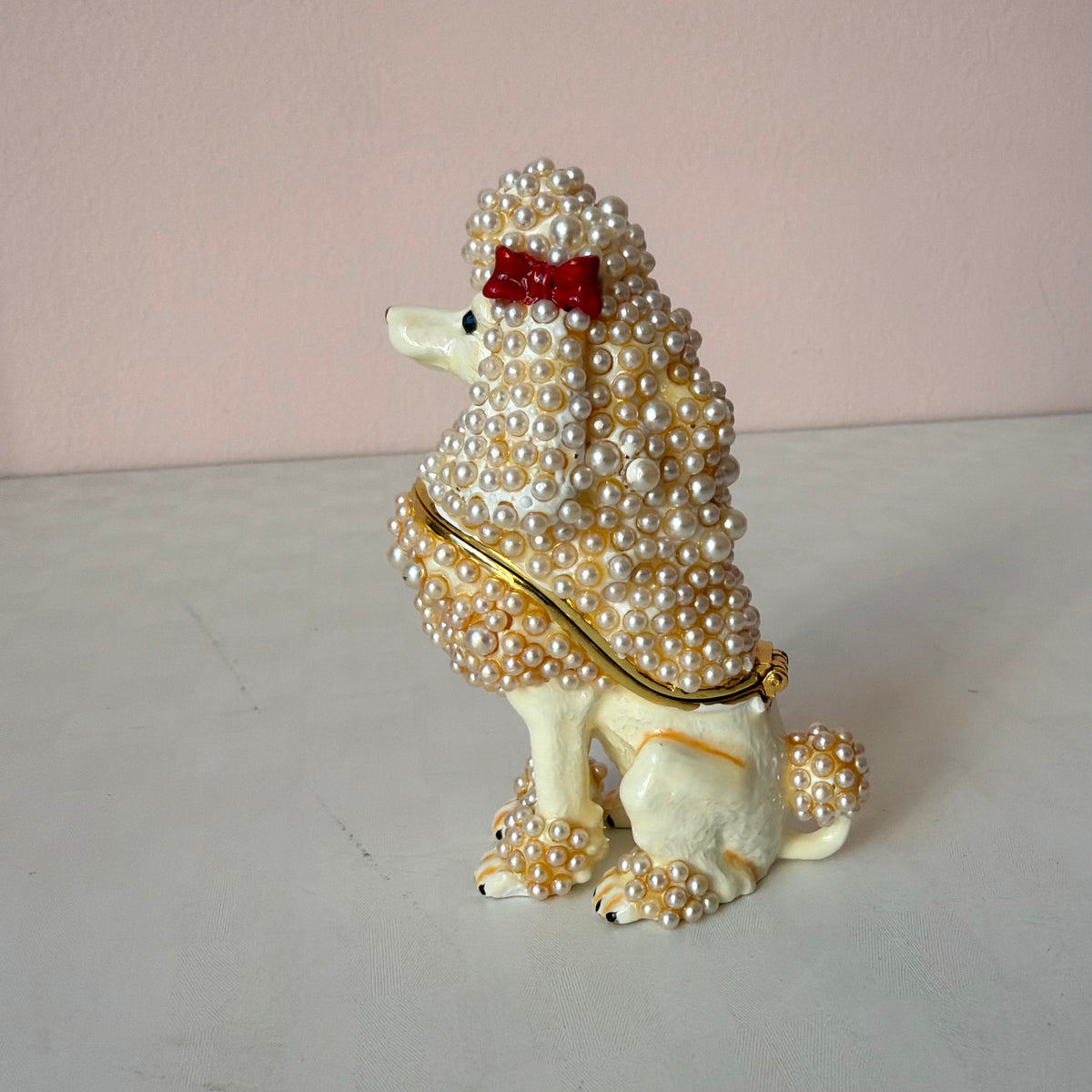 Jeweled Poodle Trinket Box