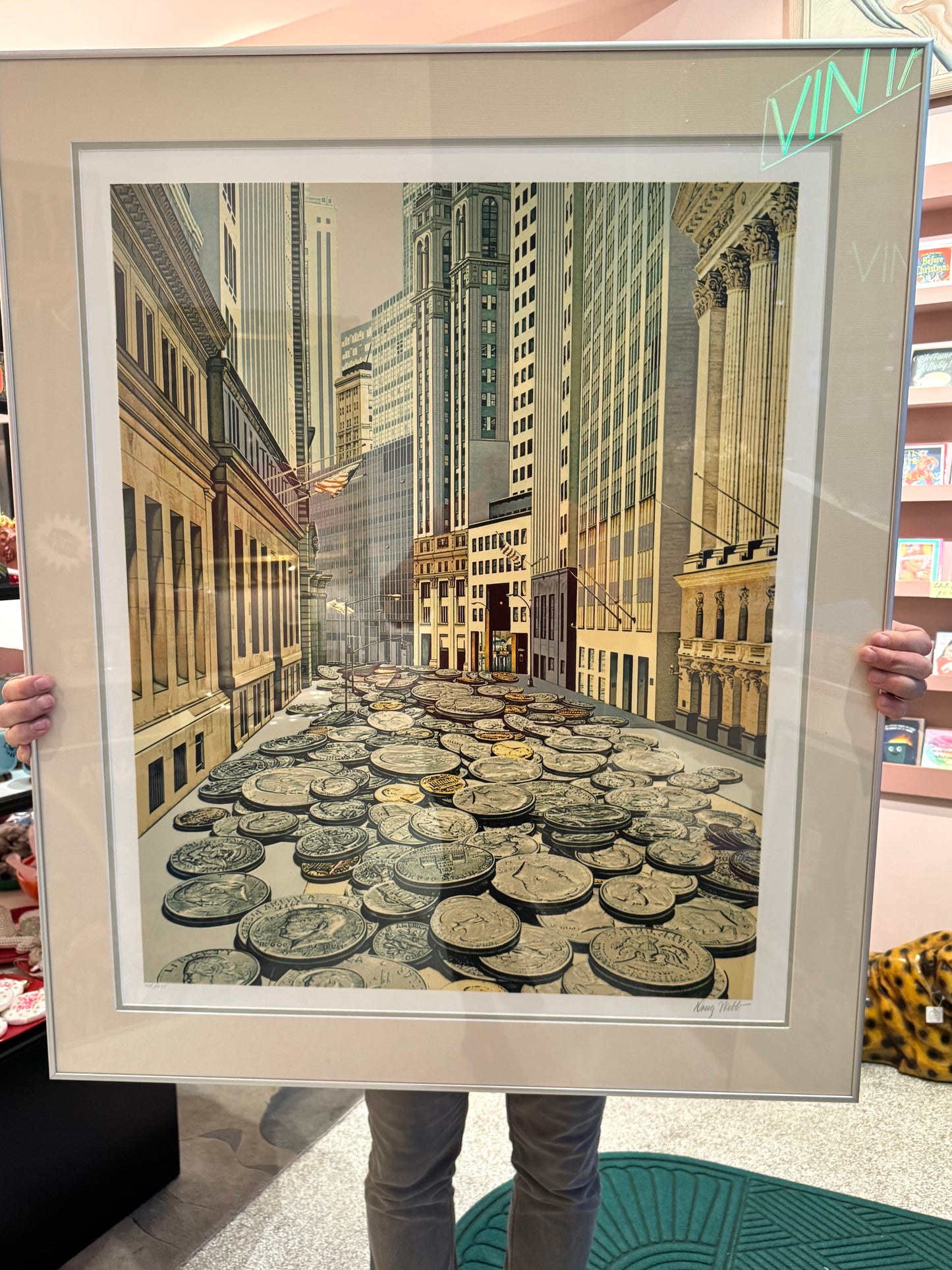 Vintage Limited Edition Serigraph Titled "Face Value" 1989 Signed and Numbered by Doug Webb