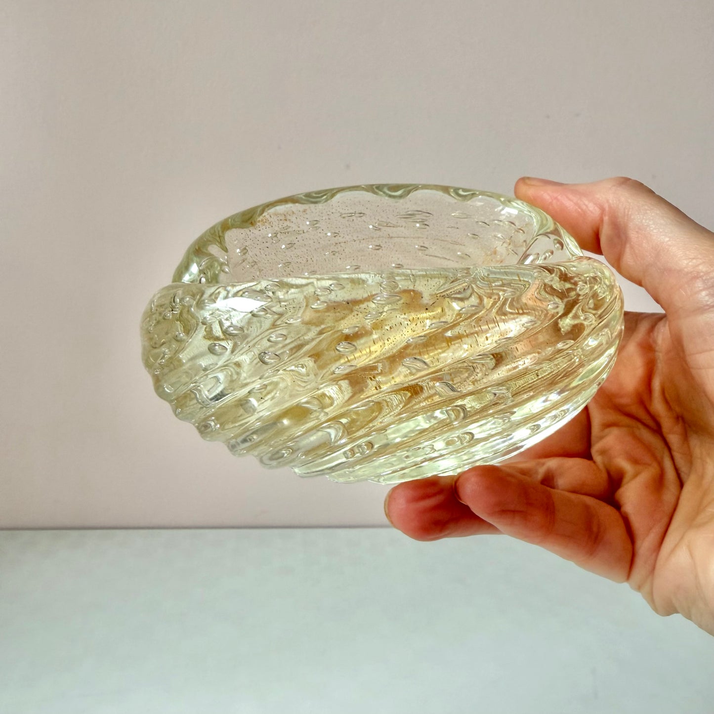 Vintage Bullicante Gold Leaf Art Glass Ashtray