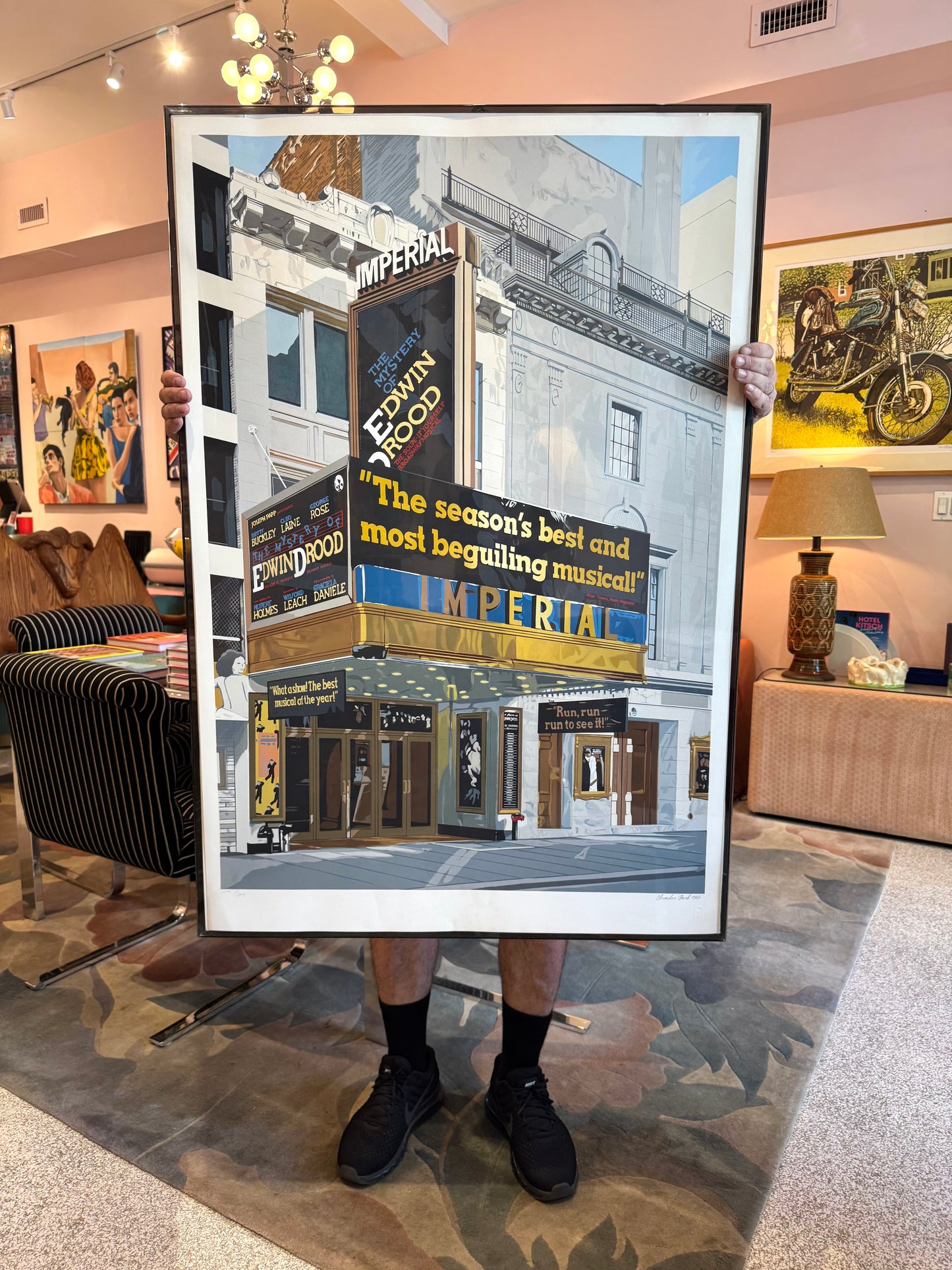 Vintage Signed Limited Edition Screenprint Titled "Imperial Theater - Edwin Drood" by Charles Ford