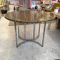 Vintage Abalone Shell Resin and Chrome Circular Dining Table