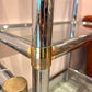 Vintage Chrome Etagere Shelf with Brass Bamboo Accents