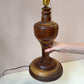 Mid Century Turned Mixed Wood Lamp W/Shade