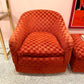 Vintage Dark Orange Checkered Tub Chair by Billy Baldwin for Luten-Clarey-Stern