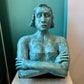 Vintage Painted Terracotta Woman Bust Sculpture