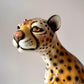 Vintage Large Italian Porcelain Cheetah Statue