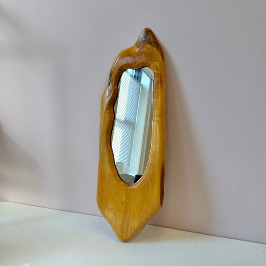 Vintage Live Edge Carved Wood Mirror from Fabulous Furniture