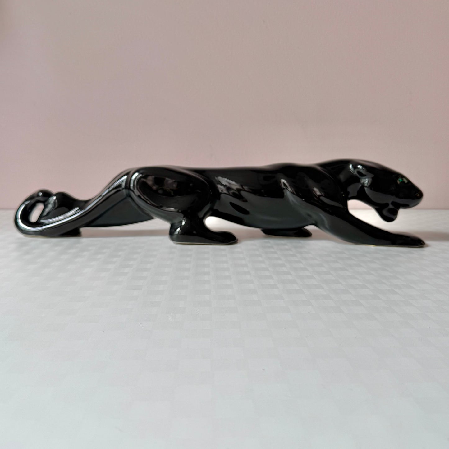 Vintage Ceramic Black Panther Statue